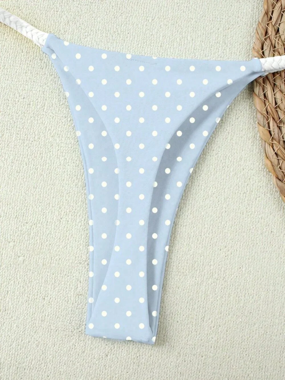 Multicolor Casual Polka Dot Woven Strap Women's 2-Piece Bikini Beach